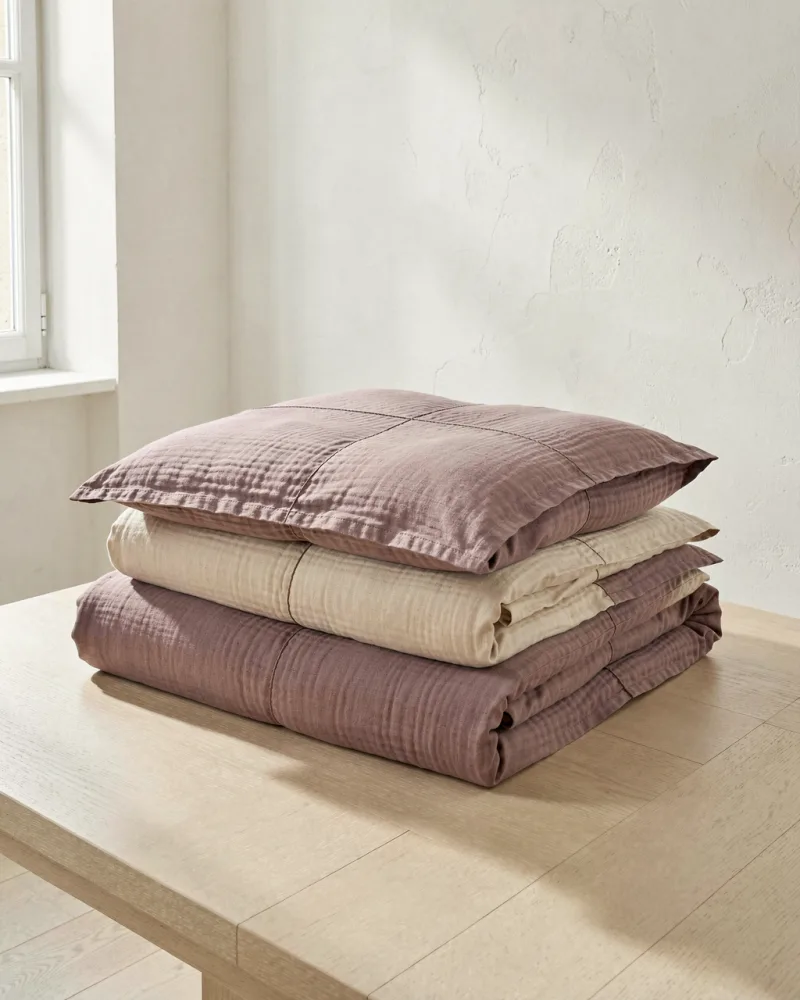 Mistral Double Gauze Bedding Set — folded