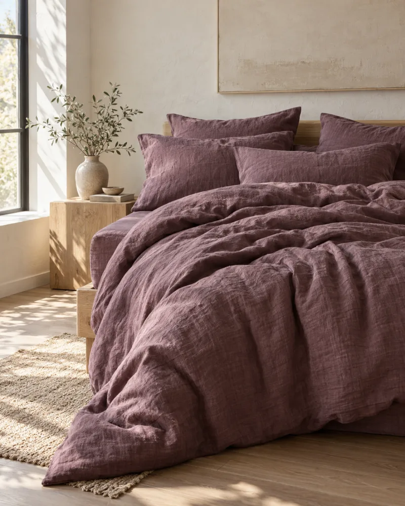 Serenity Stonewashed Linen Bedding Set — room